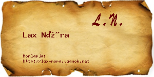 Lax Nóra névjegykártya