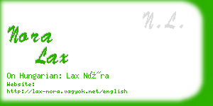 nora lax business card